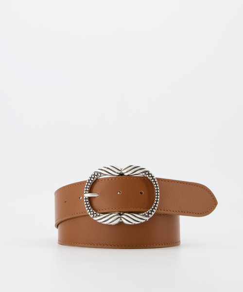 Kate - Classic Grain - Belts with buckles - Brown - Cognac - Silver