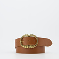 Kate - Classic Grain - Riemen met gesp - Bruin - Cognac - Goudkleurig