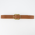 Kate - Classic Grain - Riemen met gesp - Bruin - Cognac - Goudkleurig