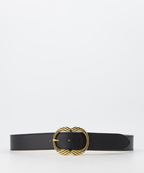 Kate - Classic Grain - Belts with buckles - Black -  - Gold