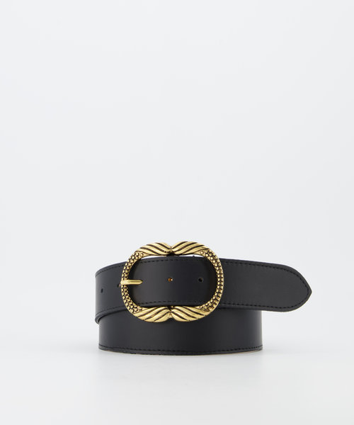 Kate - Classic Grain - Belts with buckles - Black -  - Gold