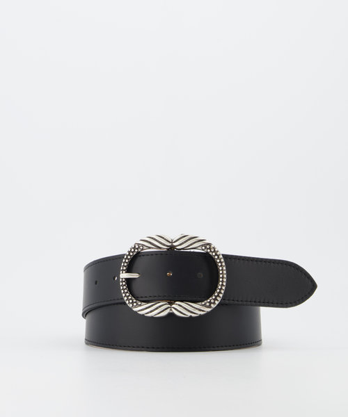 Kate - Classic Grain - Belts with buckles - Black -  - Silver