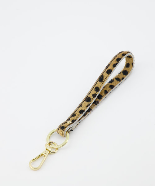 Puck - Vacht - Sleutelhangers - Zwart/Beige - Cheetah - Goudkleurig