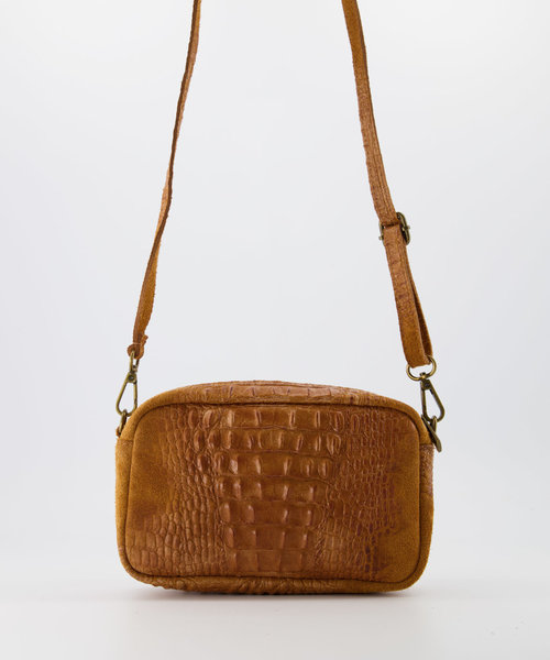 Irene - Croco - Crossbodytassen - Bruin - Cognac 06 - Bronskleurig