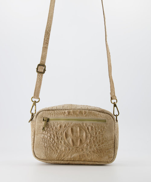 Irene - Croco - Crossbody bags - Sand - 04 - Bronze