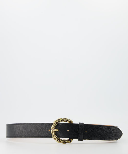 Lorelei - Classic Grain - Belts with buckles - Black -  - Gold