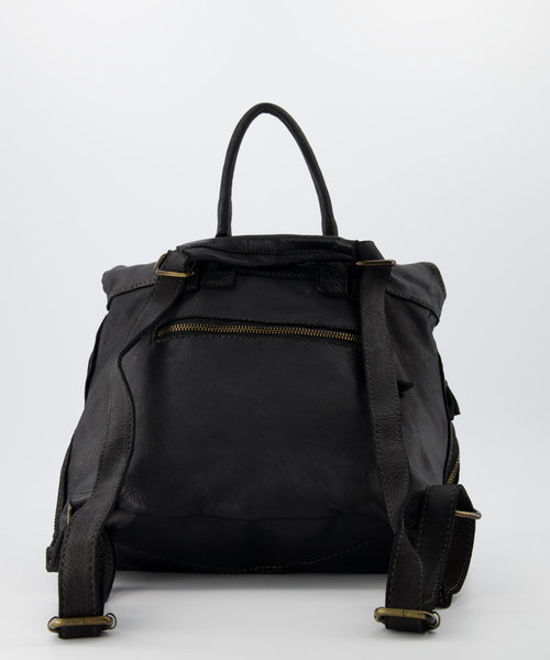 Loes - Washed - Backpacks - Black -  - Bronze