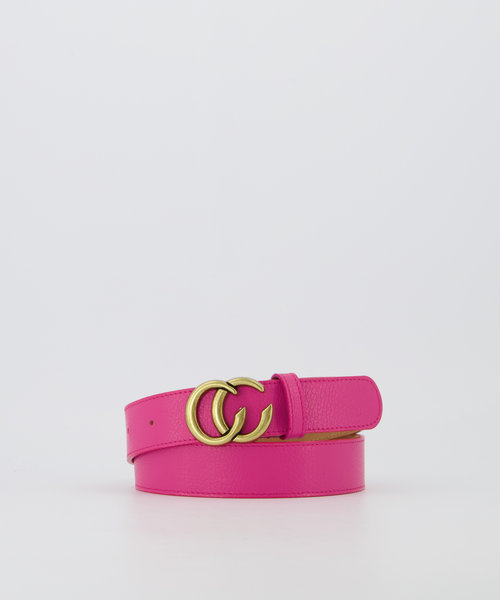 Cecile - Classic Grain - Belts with buckles - Pink - Magenta T2042 - Gold