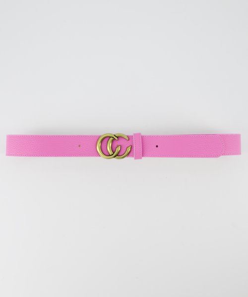 Cecile - Classic Grain - Riemen met gesp - Roze - T218 - Goudkleurig