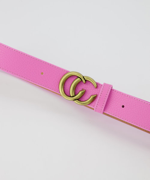 Cecile - Classic Grain - Riemen met gesp - Roze - T218 - Goudkleurig