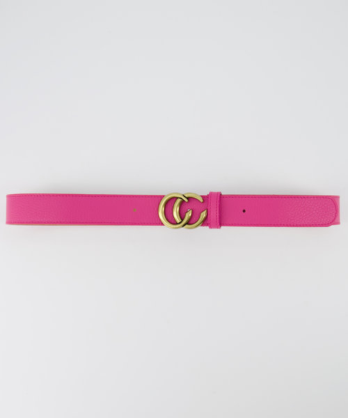 Cecile - Classic Grain - Belts with buckles - Pink - Magenta T2042 - Gold