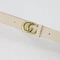 Cecile - Classic Grain - Riemen met gesp - Beige - Ecru D37 - Goudkleurig