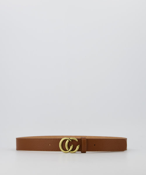 Cecile - Classic Grain - Belts with buckles - Brown - Cognac T1 - Gold