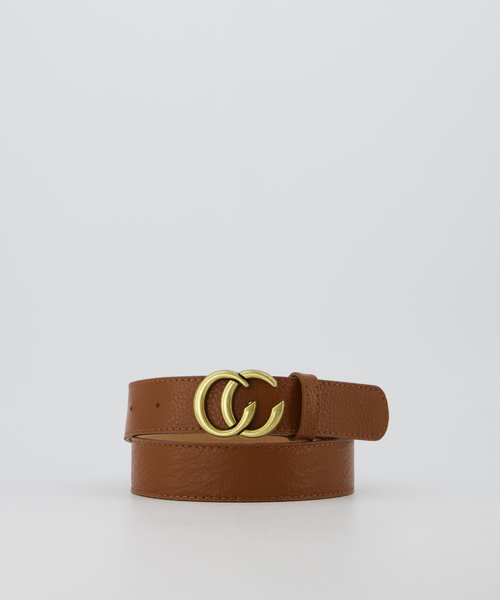 Cecile - Classic Grain - Belts with buckles - Brown - Cognac T1 - Gold