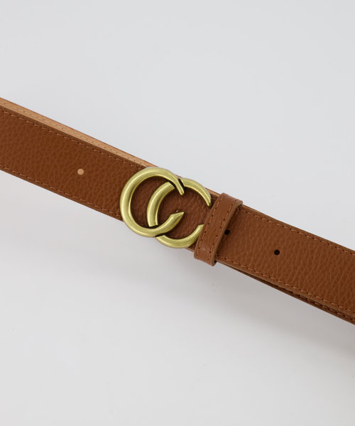 Cecile - Classic Grain - Belts with buckles - Brown - Cognac T1 - Gold