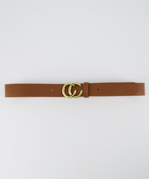 Cecile - Classic Grain - Belts with buckles - Brown - Cognac T1 - Gold