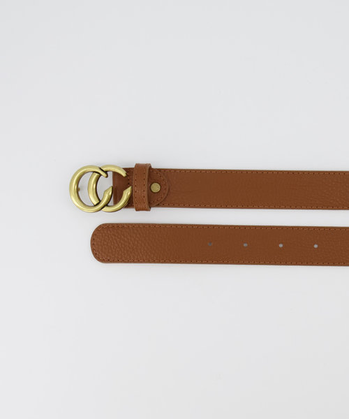 Cecile - Classic Grain - Belts with buckles - Brown - Cognac T1 - Gold