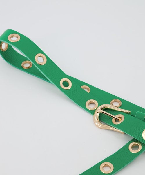 Avery - Classic Grain - Belts with buckles - Green - Kelly Green T6138 - Gold