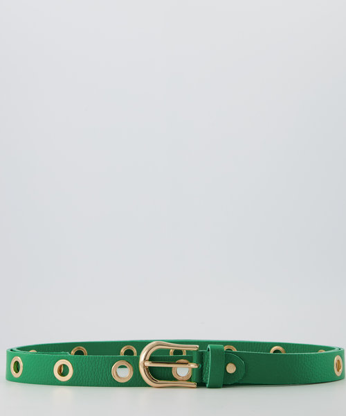 Avery - Classic Grain - Belts with buckles - Green - Kelly Green T6138 - Gold