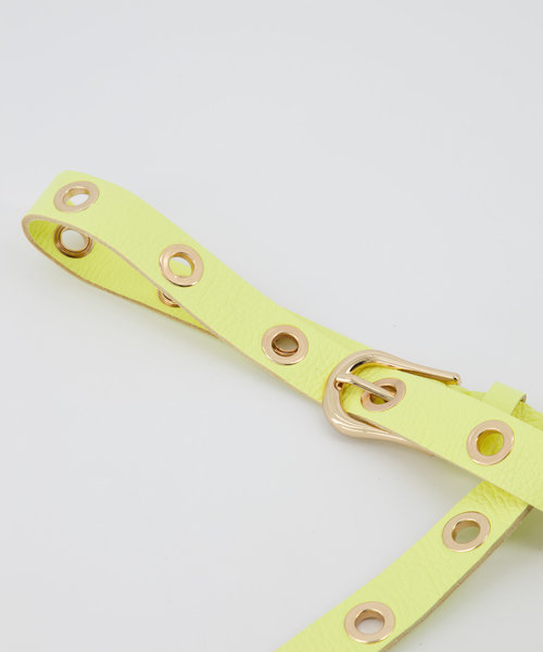 Avery - Classic Grain - Riemen met gesp - Geel - T0620 - Goudkleurig