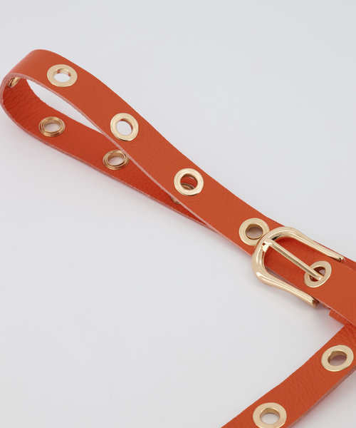 Avery - Classic Grain - Belts with buckles - Orange - D29 - Gold