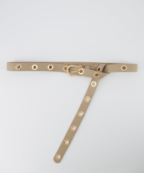 Avery - Classic Grain - Belts with buckles - Taupe - D05 - Gold