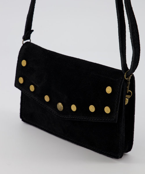 Laura - Suede - Crossbody bags - Black - 23 - Gold