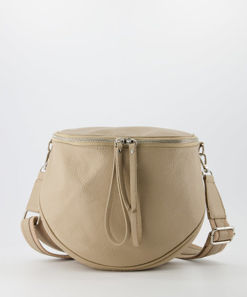 Romsa - Classic Grain - Crossbodytassen - Taupe - D05 - Zilverkleurig