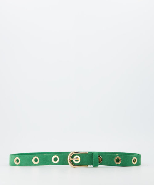 Avery - Suede - Belts with buckles - Green - 53 - Gold
