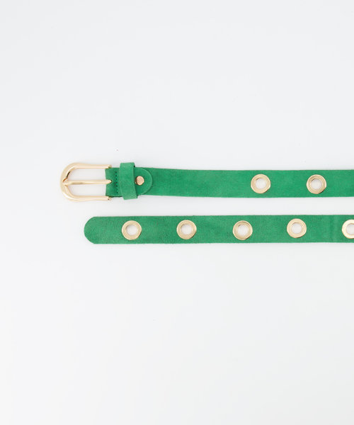 Avery - Suede - Belts with buckles - Green - 53 - Gold