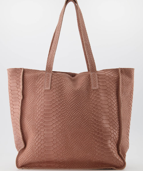 Cleo - Slangen - Handtassen - Roze - 50 - Bronskleurig