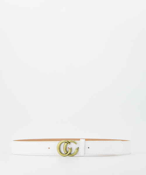 Cecile - Classic Grain - Belts with buckles - White - D01 - Gold