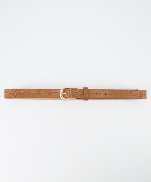 Ava - 2,5 cm - Croco - Belts with buckles - Brown - Cognac - Gold