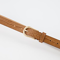 Ava - 2,5 cm - Croco - Belts with buckles - Brown - Cognac - Gold