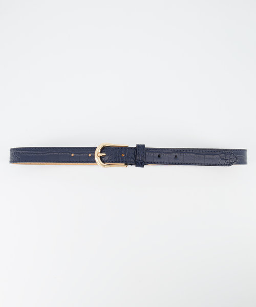 Ava - Croco - Riemen met gesp - Blauw - C26 - Goudkleurig