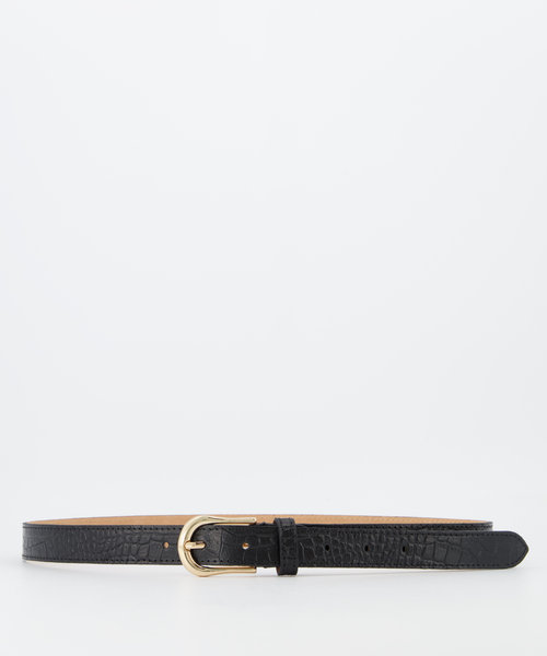 Ava - Croco - Belts with buckles - Black - C28 - Gold