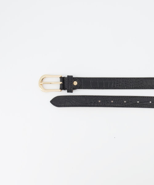 Ava - Croco - Belts with buckles - Black - C28 - Gold