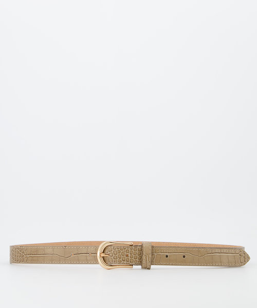 Ava - 2,5 cm - Croco - Belts with buckles - Taupe -  - Gold