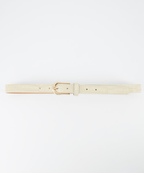 Ava - Croco - Belts with buckles - Ecru -  - Gold