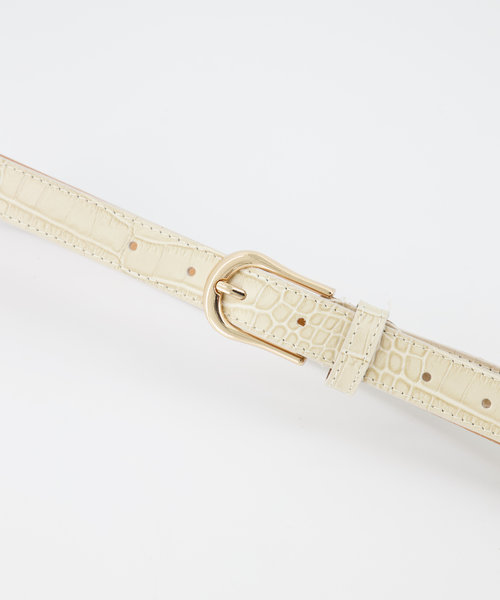 Ava - Croco - Belts with buckles - Ecru -  - Gold