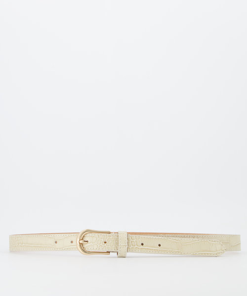 Ava - Croco - Belts with buckles - Ecru -  - Gold
