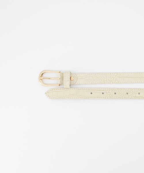 Ava - Croco - Belts with buckles - Ecru -  - Gold