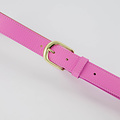 Basic Riem - 3 cm - Classic Grain - Riemen met gesp - Roze - T218 - Goudkleurig