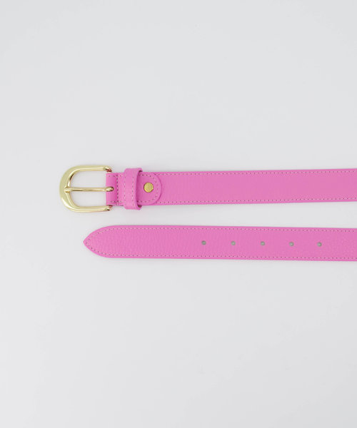 Basic Riem - 3 cm - Classic Grain - Belts with buckles - Pink - T218 - Gold