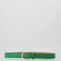 Basic Riem - 3 cm - Classic Grain - Riemen met gesp - Groen - Kelly Green T6138 - Goudkleurig