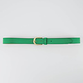 Basic Riem - 3 cm - Classic Grain - Riemen met gesp - Groen - Kelly Green T6138 - Goudkleurig