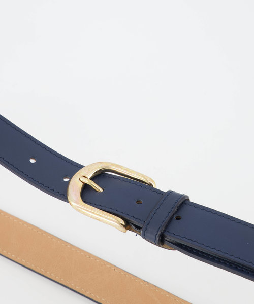 Suus - Classic Grain - Belts with buckles - Blue - Donkerblauw - Goudkleurig