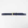 Basic Riem - 3 cm - Classic Grain - Belts with buckles - Blue -  - Gold