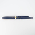 Suus - Classic Grain - Belts with buckles - Blue - Donkerblauw - Goudkleurig