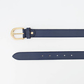 Basic Riem - 3 cm - Classic Grain - Belts with buckles - Blue -  - Gold